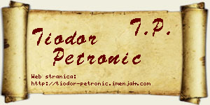 Tiodor Petronić vizit kartica